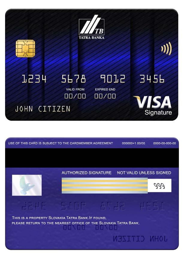 Slovakia Tatra Bank visa signature card